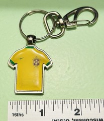 Brasil CBF Soccer Football Jersey Brazilian Clip 2-Sided Keychain Collectible