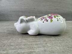 VINTAGE AVON Ceramic Pig Pomander PAMPERED PIGLET 1978 Ceramarte Sachet