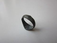 very rare ancient Roman small bronze engraved ring with a star. I – II AD.
