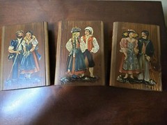 Vintage Wall Plaques From Switzerland, Set Of Three, Size: 3 1/2″w X 7 1/2″l…
