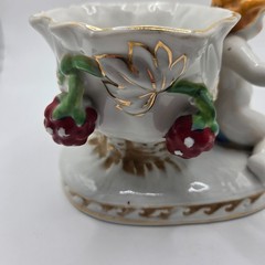 VTG Porcelain Centerpiece Bowl Cherub Occupied Japan Hand Painted Gold Trim