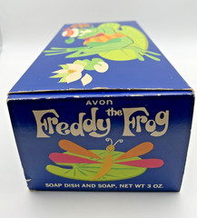 Vintage Freddy the Frog soap dish and soap from AVON. New in box/plastic wrap