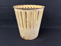 Vintage Erie Art Metal Co. Dan-Dee No. 1 Industrial Waste Basket Trash Can White