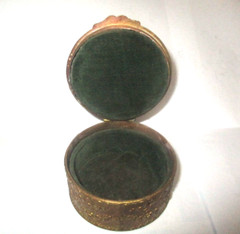 Antique French Enamel Guilloche Art Nouveau Medallion Box All Original