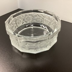Hoya Mikasa Crystal Frosted Floral Bowl 1980s W. Germany Heavy weighs 7lbs 4oz