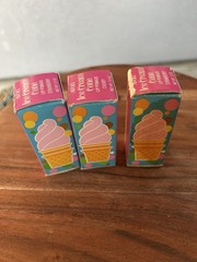 (3) 70s Vintage Avon Lip Pomade Ice Cream Cone Cherry, 2 Strawberry New with Box