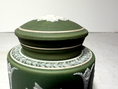 RARE – LATE 19TH CENTURY- WEDGWOOD SAGE GREEN JASPERWARE – INK WELL – CLASSICAL