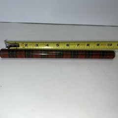 Antique Tartanware Cylinder Ruler? 10 Inch