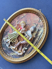 PAIR Vintage ITALIAN Empire 3-D Wall Plaques Rococo Made in Italy Victorian