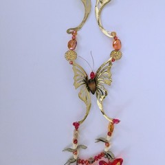Vintage Homco Brass & Wood Butterfly Wall Art Decor MCM Home Decor
