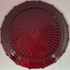 Vintage Avon 1876 Cape Cod Collection Ruby Red Two Tier Server w/original box