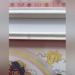 Set 4 Vintage Strawberry Shortcake Reverse Painted Glass Pictures 1980 ORIGINALS
