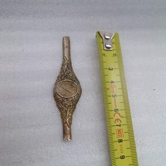 Vintage Decorative Metal Appliqué Watch Shape Brass Ornament Unknown Age