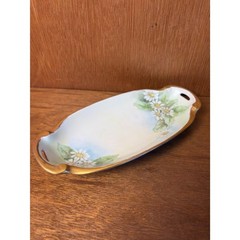 Antique Royal Austria Edwardian Daisy Jewelry Tray & Hand Ring Dish Set