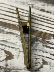 Vintage Brass Enamel Clip 2-sided Greece Egyptian Motif Bull Spring Clip