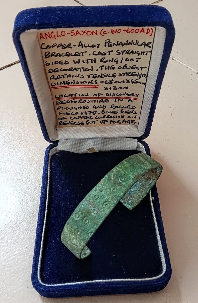 SUPERB ANGLO-SAXON COPPER ALLOY PENANNULAR BRACELET RING DOT FOUND BEDFORDSHIRE