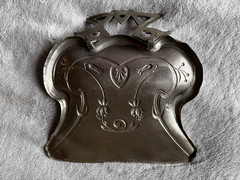 Antique Art Nouveau Brass Crumb Dustpan & Brush Set “Silent Butler” c.1900–1940