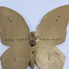 Pair Homco Butterflies T7040 & T7041 Plastic Gold Painted Made In USA 1971