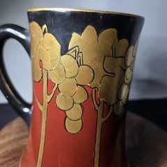Art Nouveau Limoges Painted Stein with Sought After Grape Style Design of 1903