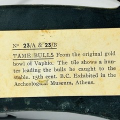Tame Bulls Hunter Wall Plaque Cast Stone Tile Athens Greece Pier One 11×3″