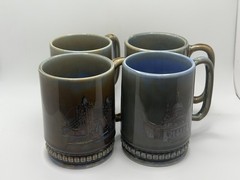 WADE Pottery Ireland Set of 4 St. Paul’s Cathedral & London Bridge Coffee Mugs