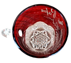 Edwardian Ruby Cut to Clear Red Crystal Cup – To Mamma & Papa From Rob (1899)