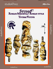 Studio47mcc Roman/Medieval Roman Style Stone Totem/Votive Figurines