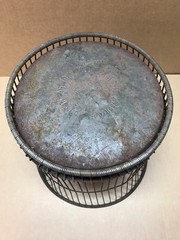 Antique VTG 13″ Tall Thin Metal Wire Massillon NY Waste Basket Can Old 907-26B