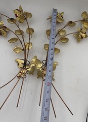 Vtg 2 Hollywood Regency Copper Rose Wall Sculpture Butterflies Wall Plaque Large