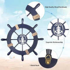 Handcrafted Nautical Ship Wheel & Anchor Decor – Perfect Beach-Themed Gift