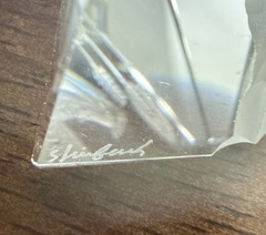 Steinbach Signed Diamond Engraved Art Optical Crystal Prism Rooster