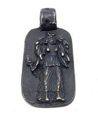Ancient Greek Roman Silver Pendant Goddess Moon Selene Luna Artifact