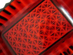 Ruby Cranberry Red Glass Sugar Creamer Tray Un-Matched Design