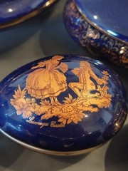 Limoges Castel French Porcelain Blue & gold Collection 10 Piece Set Miniature