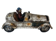 Vintage Classic Large Racing Sport Car 1920’ S Bugatti Sculpture with Driver 10”