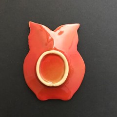 Owl with sunflowers, Jewelry Ring Holder, Ceramic, Hand painted Great Condition