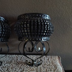 Vintage Home Interiors HOMCO Black Metal Wall Planter Set Of 2 Cottagecore Cute