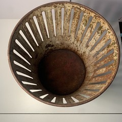 Antique Erie Art Metal Co. “dan-dee” Trash Can | Vintage Industrial Steel Waste
