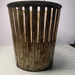 Antique Erie Art Metal Co. “dan-dee” Trash Can | Vintage Industrial Steel Waste