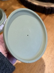 Vintage Wedgwood Sage Green Jasperware 5″ Round Finial Lid Trinket Jewelry Box