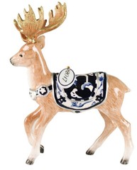 2017 Fitz and Floyd Bristol Holiday Deer Ornament Original Box & Packaging