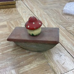 Vintage Old Wooden Mushroom Kibri Germany Unique Scarce Rare Magic Mushroom 🍄