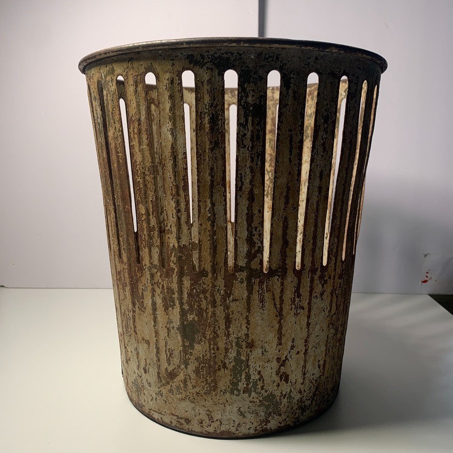Antique Erie Art Metal Co. “dan-dee” Trash Can | Vintage Industrial Steel Waste