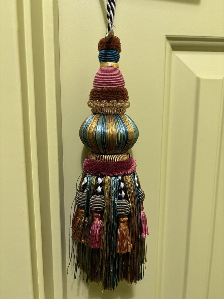 Mackenzie Childs Bibelot Peacock & Moss Tassel
