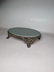 Display Stand Celadon Oval Napoleon’s Empire Style Porcelain/Gilt Bronze, Ormolu