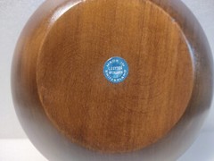 VTG L.Luyten Interlaken Switzerland Carved Etched Flower Wood Plate Dish