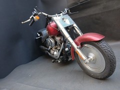UNTESTED New Bright 9.6V R/C Red Harley Davidson Fat Boy Motorcycle AS IS PARTS