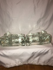 Adorable Vintage Scotty dogs Heavy Glass Bookends Figurines Fun