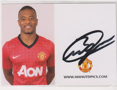 Patrice Evra Manchester United Hand Signed Club Card Autograph Photo
