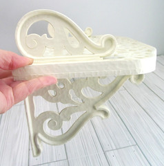 Homco Vintage 1982 White Plastic Wall Shelf Comes Apart Bathroom Bedroom R4